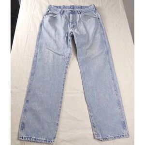 Vintage Wrangler Light Wash Relaxed Fit Distressed Jeans 34X29